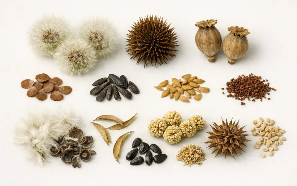 Flower Seed Identification Pictures: Seed Heads, Shapes, and Common Matches visual support