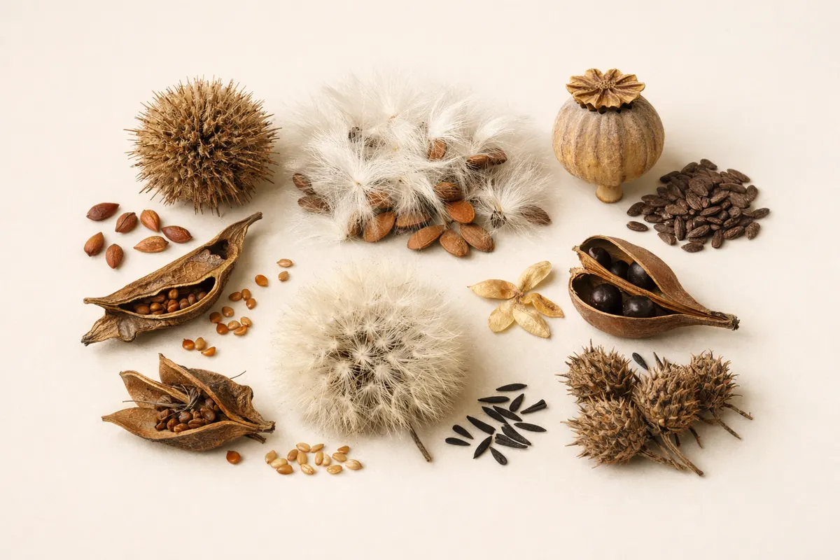 Editorial checklist image for wildflower seeds showing visible clues and comparison notes.